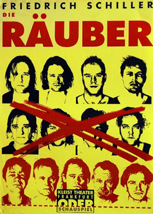Plakat – DIE RÄUBER <br />ausgezeichnet beim internationalen Theaterplakatwettbewerb Osnabrück 1996
